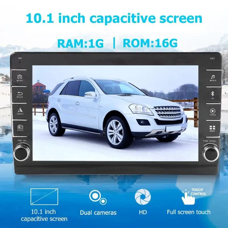 10,1 дюймов 1 Din Android 8,1 автомобиль в тире стерео аудио gps Навигация FM радио wifi Bluetooth 4,0 зеркальное соединение головное устройство MP5 плеер