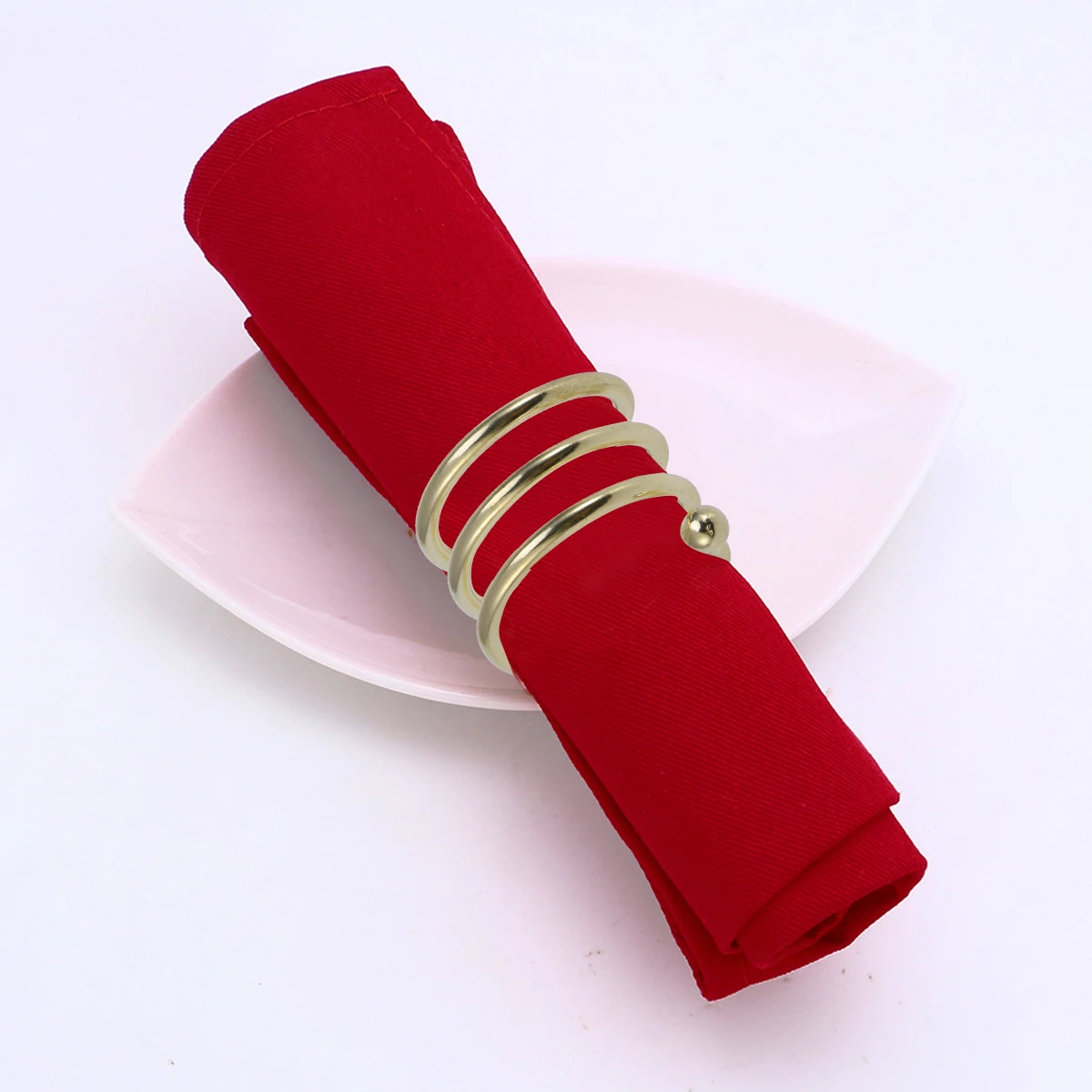 6Pcs Decorative Napkin Ring Handmade Spring Type Metal Napkin Holder Wedding Party Dinner Table Decor(Silver& Golden