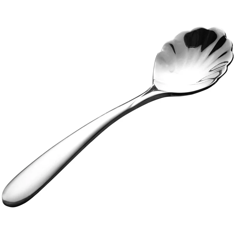 New Stainless Steel Spoon Creative Thickened Coffee Mixing Ice Spoon Shells Shape Cute Spoons Steel Small Mini Tea Spoons