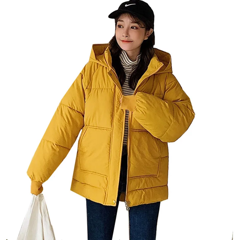 

2019 New Winter Women Parkas Student Hooded Jacket Korea Loose Short Thicken Warm Coat Down Jacket Female Casual Plus Size Parka