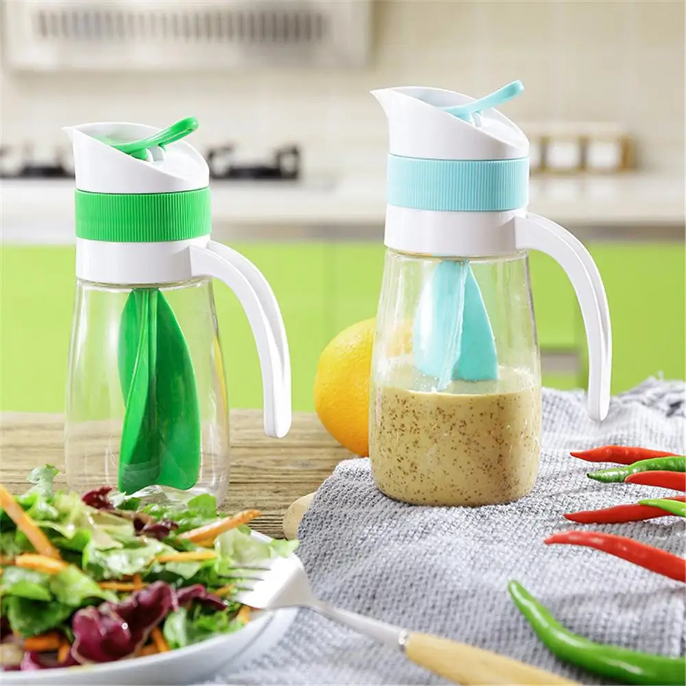 Salad Dressing Container Multifunction Dressing Mixer Bottle Dressing Ketchup Mixing Cup Juice Storage Bottle Kitchen Supplies