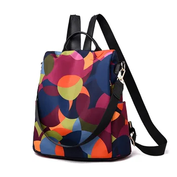 

New Women Wild Travel Backpack Colorful Oxford Cloth Student Bag Backpack fashion anti theft Large Capacity female backpack
