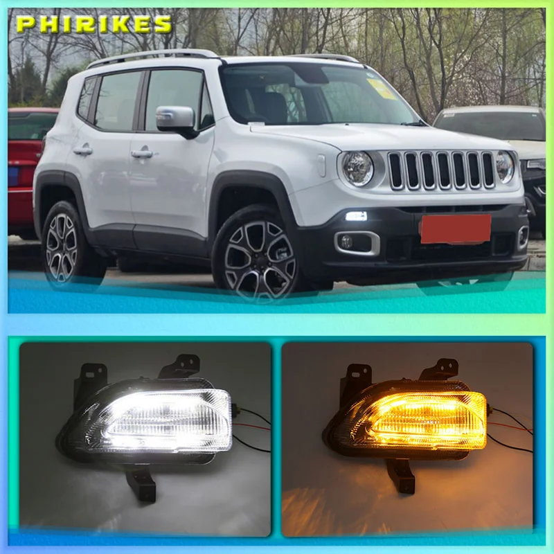 1Pair For Jeep renegade 2015 2016 2017 2018 LED DRL Daytime Running