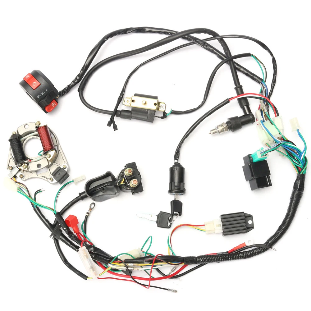 

1 Set CDI Wire Harness Stator Assembly Wiring Fit ATV Electric Quad 50CC 70CC 90CC 110CC 125CC Chinese Electric Start Quads