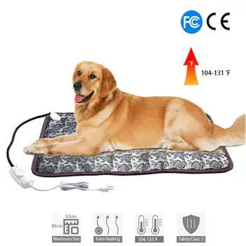 

Pet Dog Electric Heating Pad Waterproof Winter Warmer Cat Dog Bed Mat Cushion Bite Resistant Indoor Heater for Dogs Cats 53x86CM