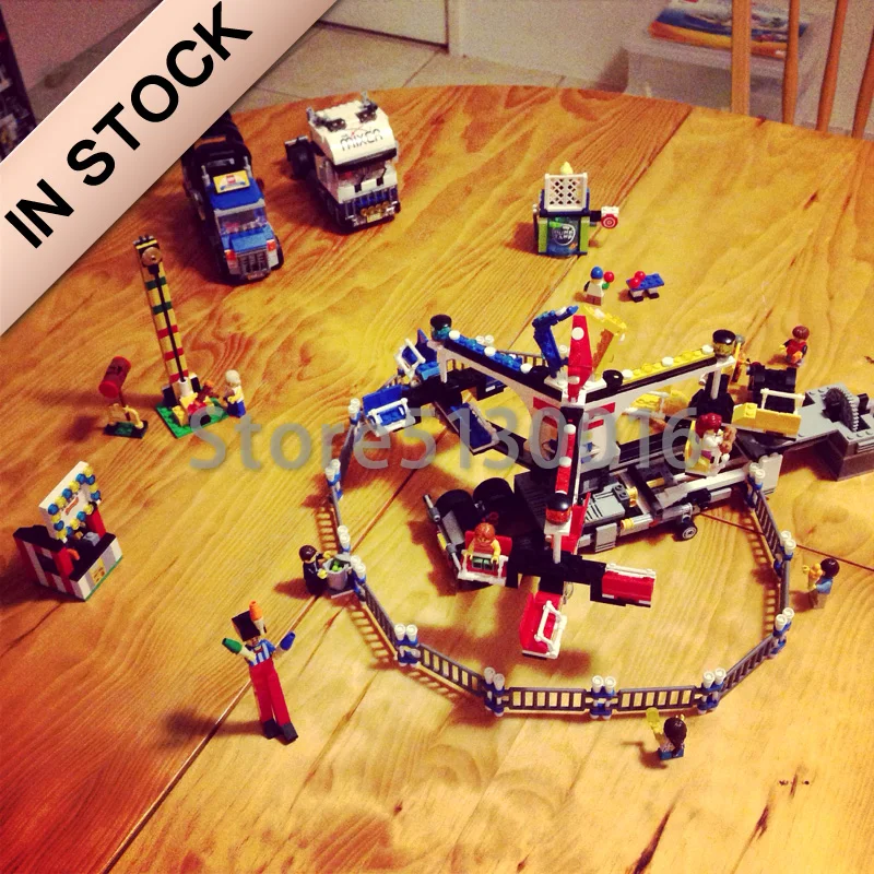 

In stock 15014 City Street View Creator The Amusement Park Giant Stride Carnival 1858Pcs Model Building Blocks 10244 Bricks Toys