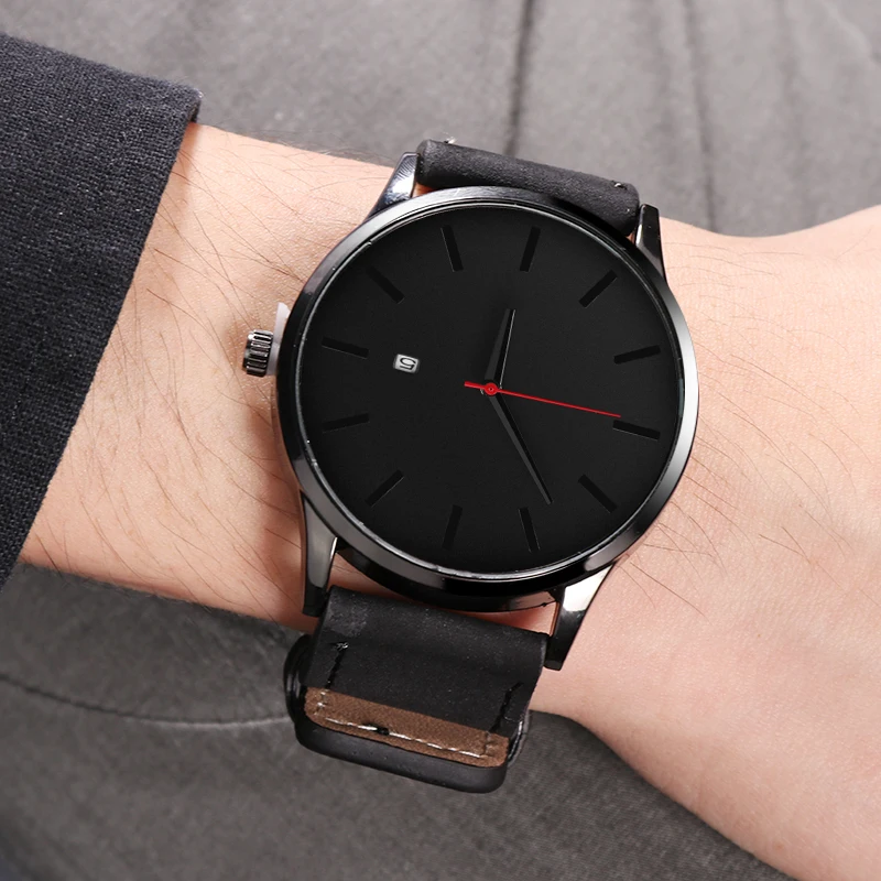2019 Men Quartz Watch Relogio Masculino Military Sport Wristwatch Leather Strap Mens Reloj Complete Calendar Watches Homme Saati | Наручные