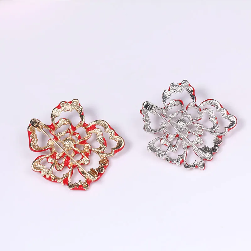 Baiduqiandu бренд красная роза эмалированная Мода Коралловая Брошь шпильки для женщин с имитацией жемчуга