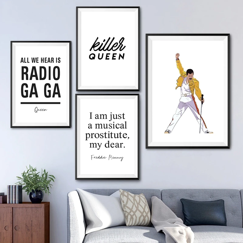 DIDIWEI Freddie Mercury Displate Poster artistico da parete e da parete 20 x 30 cm stampa moderna in camera familiare 
