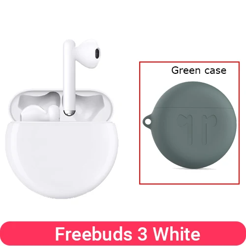 Huawei Freebuds 3 беспроводные гарнитуры TWS Bluetooth наушники активное шумоподавление Bluetooth 5,1 - Цвет: White n GreenCase