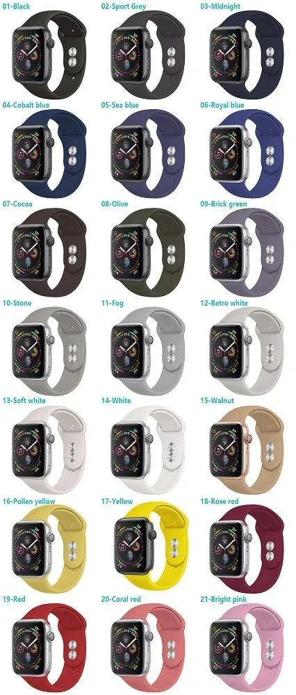 Silicone Strap For Apple Watch band 44mm 42mm iwatch series 5 4 3 2 1 Bracelet 40mm 38mm pulseira smart watch Accessories loop