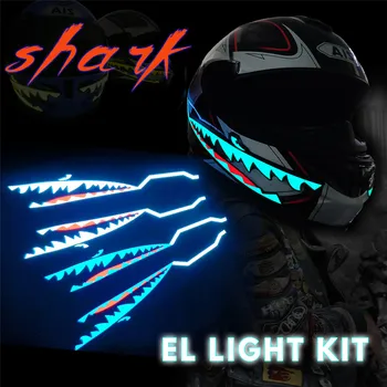 

Shark Style Motorcycle Helmet Light Strip LED Night Signal Light Stripe Glowing Night Luminous Modified Strip Helmet Sticker