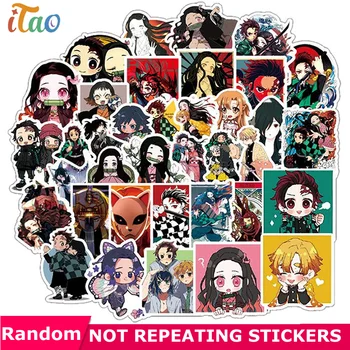 

10/20/30/40/50pcs Anime Demon Slayers Kimetsu No Yaiba Sticker Waterproof PVC Motorcycle Guitar Skateboard Luggage Vsco Sticker