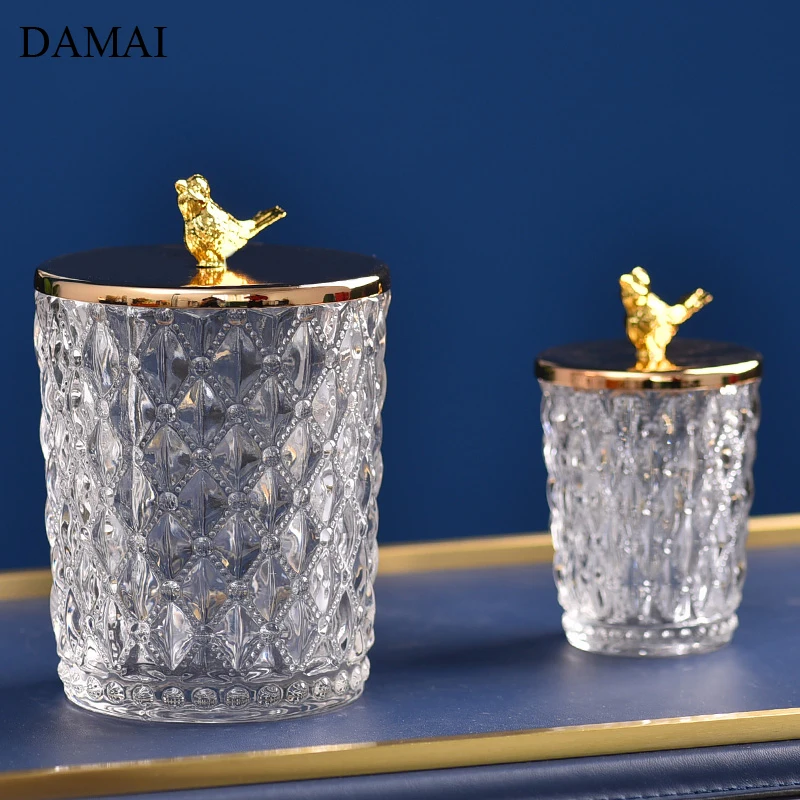 Golden Elk Glass Bottle Animal Decorative Candy Glass Jars with Lids Sugar Dried Fruit Tanks Coffee Table Desktop Storage Jar 4