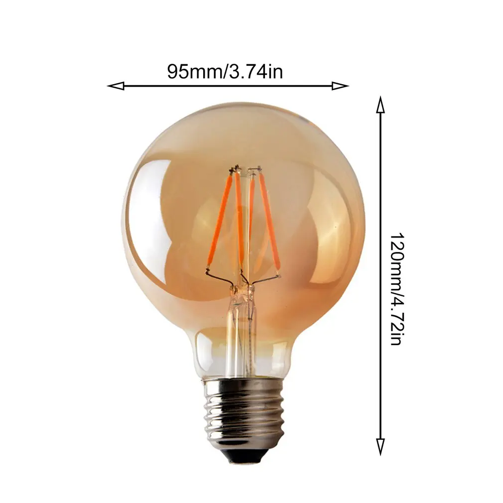 4W G45 E27 LED Light LED Bulb Retro Edison Clear Amber Cover LED Filament Antique Vintage Glass Lamp Tunable Light - Цвет: 3W G95 E27