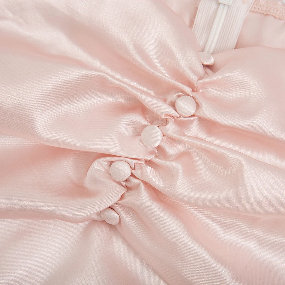 Новое Осеннее сексуальное облегающее женское ДРАПИРОВАННОЕ розовое мини-платье с пышными рукавами и длинным рукавом элегантное Клубное вечернее платье vestidos