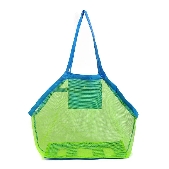 Новая пляжная сумка в сеточку большой емкости для хранения портативный складной для игрушек, продуктов на открытом воздухе