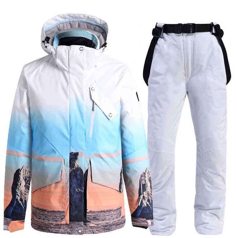 New Windproof Men's Snowsuit Dwaterproof Warm Water Ski Jacket Women's Winter Snow Insulated Suit Snowboard Jackets | Спорт и