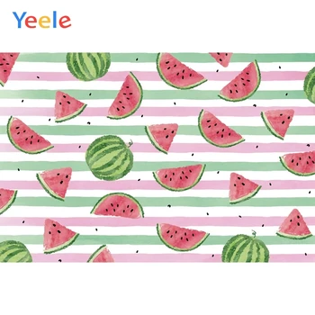

Summer Tropical Watermelon Stripe Baby Birthday Custom Backdrop Vinyl Photographic Background For Photo Studio Photophone Shoot