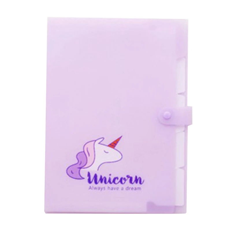 1 шт. Kawaii Unicorn A4 Сумка для документов для девочек папка для файлов широкий кошелек папка для чеков милые Креативные канцелярские принадлежности Школьные принадлежности - Цвет: PP