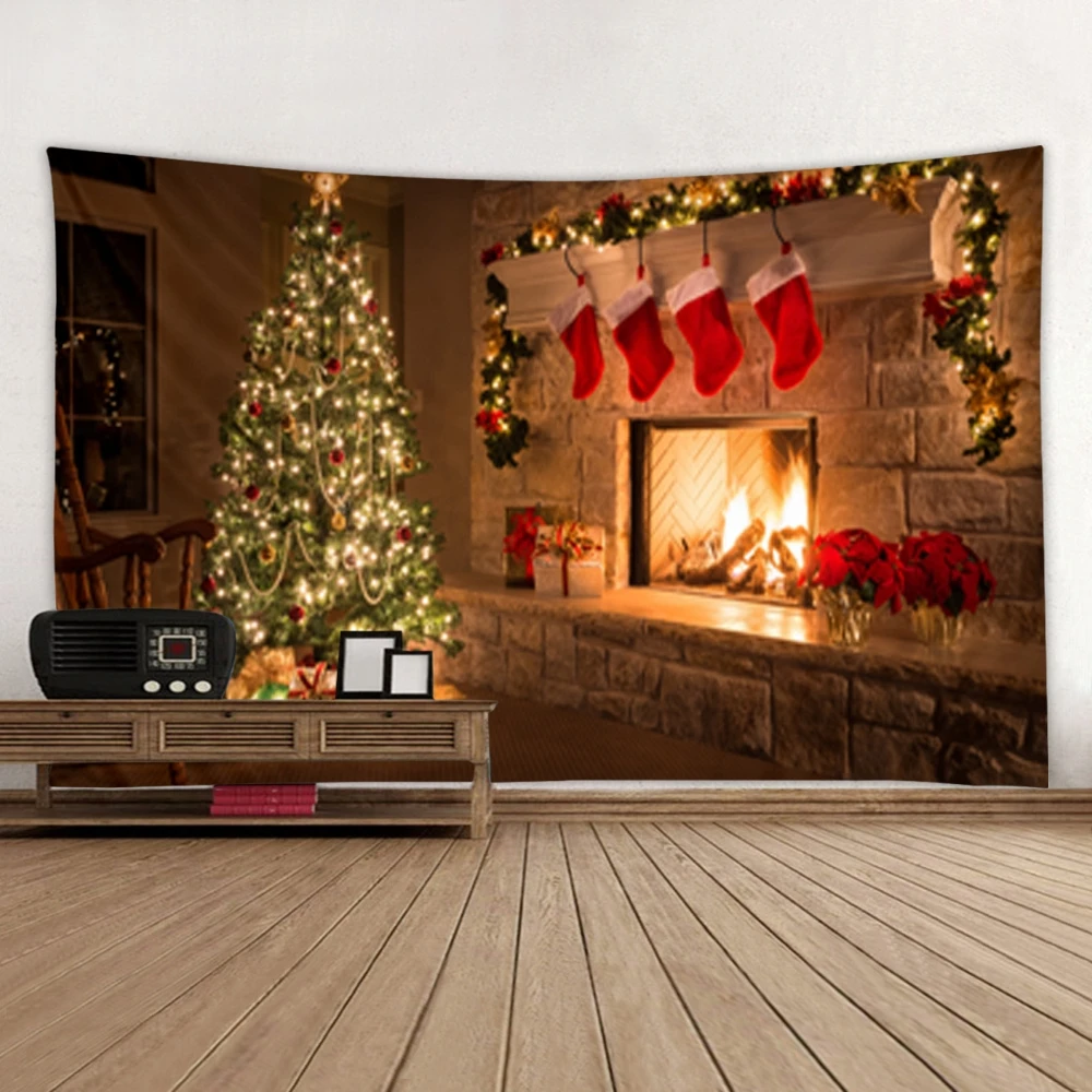 

1 Pcs Christmas Tapestry Decorative Cloth Christmas Closet Printing Tapestry Bedroom Office Hotel Coffee Home Decorations