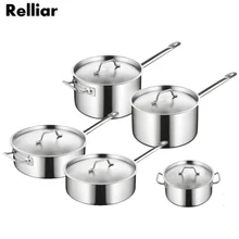 12 см/14 см Толстая нержавеющая сталь горячий горшок Композитное дно суп горшок высокий и короткий кастрюля мини кухонная посуда