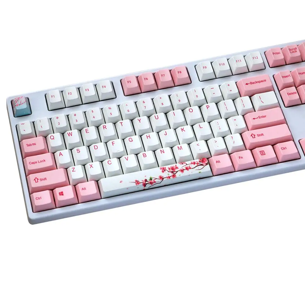 

Blossom Keycaps PBT Sublimation for Kechanical Keyboard Cherry mx Switches Whole Set 132 Keys Key-caps dz60/GK64/TKL87/ Key Cap