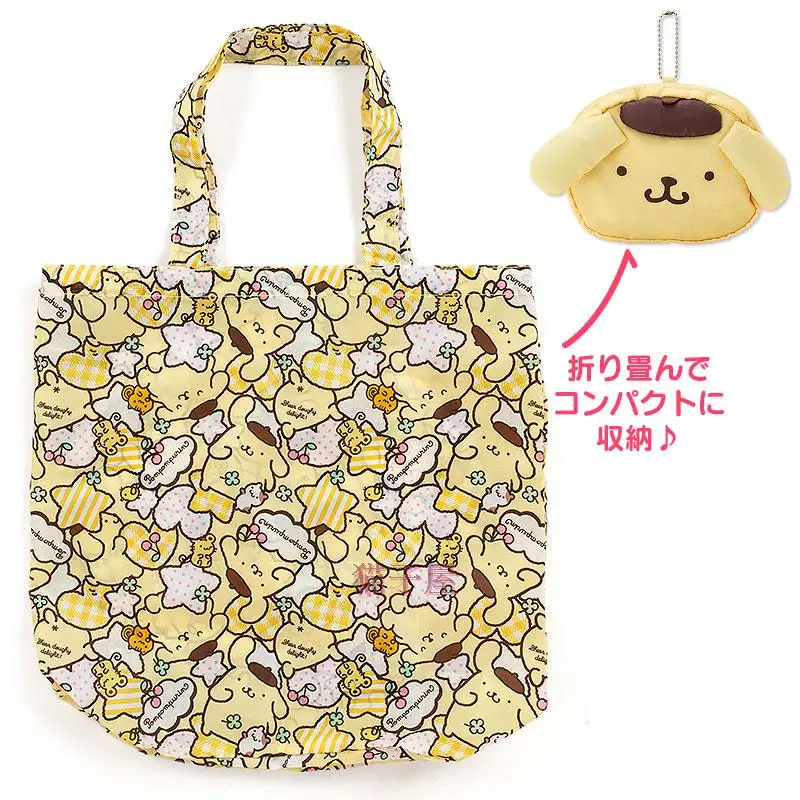 Новинка; модные женские сумки с помпоном для девочек; большие складывающиеся сумки для покупок с героями мультфильмов для детей