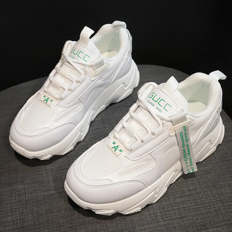 white-1 YRRFUOT/женские кроссовки; удобная женская трендовая обувь из сетчатого материала на шнуровке; обувь для отдыха; сезон весна; zapatos mujer; повседневная обувь для женщин - Цвет: white-1