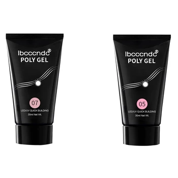 

2x Ibcccndc 30ML Poly Gel Long-Lasting Finger Nail Crystal Jelly Camouflage UV Lamp Extension Gel UV 07 & 05