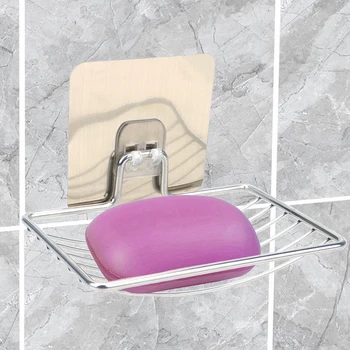 

NICEYARD Soap Dish Soap Rack Wall Storage Rack Holder Bathroom Storage Stainless Steel Bathroom Tray Accessories