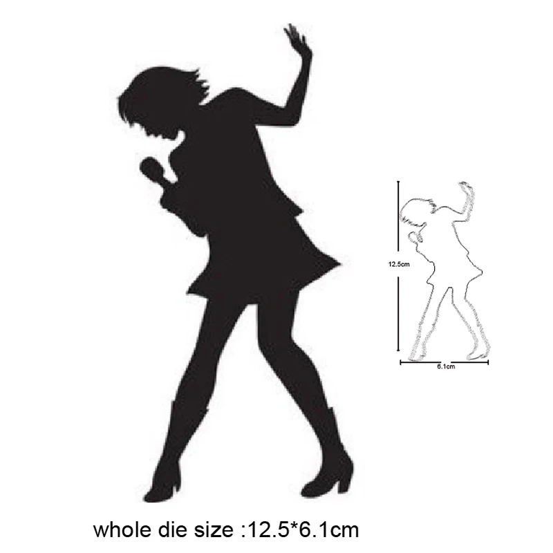 

Singing girl basic Frames Metal Cutting Dies Stencils Die Cut for DIY Scrapbooking Album Paper Card