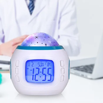 

Music Star Projector Clock Small Alarm Clock Creative Luminous Children Mute Bed Personality Electronic Clock CC7NZ