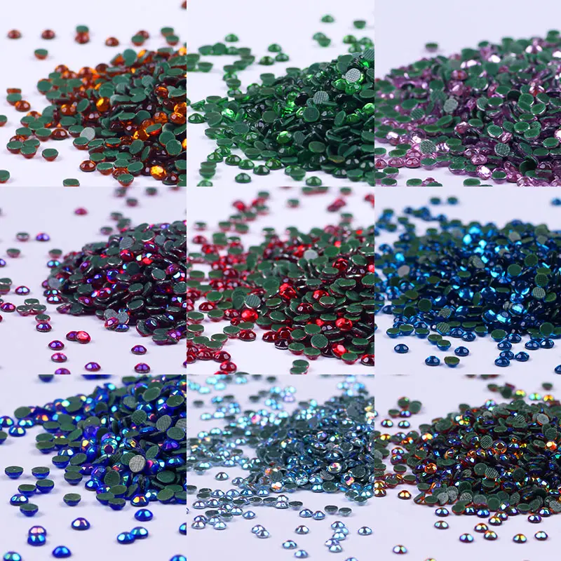 Стразы SS16 Glass Nail Arts Алмазный чехол с плоским основанием для одежды искусственными