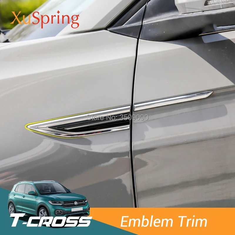 XuSpring для VW T-cross Tcross,, боковое крыло, крыло, дверь, эмблема, значок, наклейка, отделка, Стайлинг, 4 шт./комплект