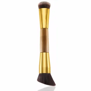 

High Quality Double End Bamboo Makeup Brush Powder Concealer Blush Foundation Brush Makeup Tool