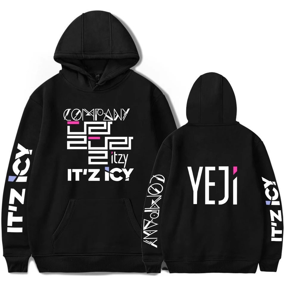ITZY Harajuku уличная Толстовка для женщин с длинным рукавом с капюшоном Толстовка Корейский Kpop печати флисовые толстовки Женское пальто