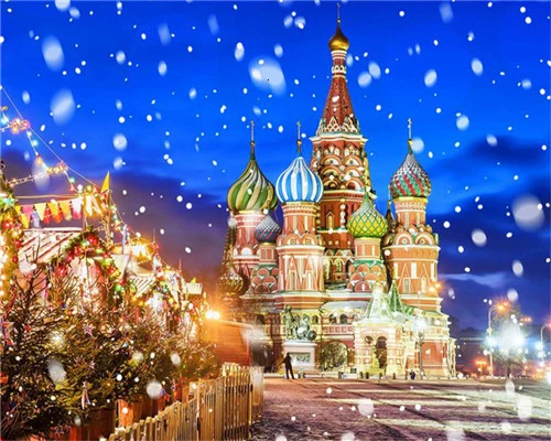 SZGD1283 AZQSD DIY Краска по номерам СПб 50X40 см без рамки краска по номерам на холсте пейзаж Декор для дома - Цвет: SZGD1283
