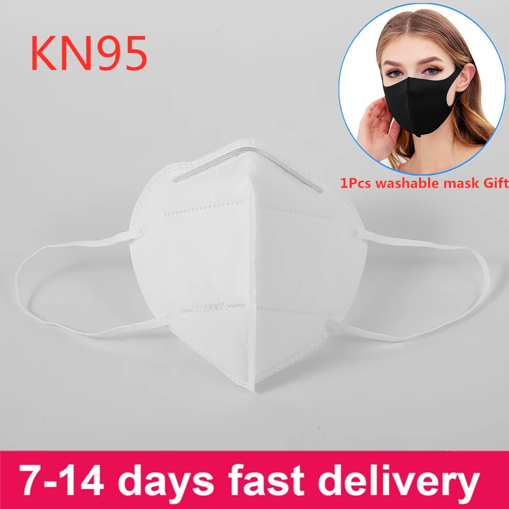 

50Pcs Anti-Dust KN95 Mask mascherine PM2.5 Filters Protective Face Mask Masque Earloop Disposable KN95 Masks