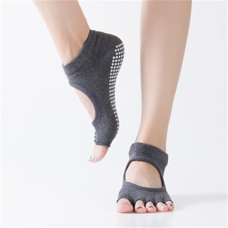 

1 Pair Five Toe Yoga Dance Socks High Quality Backless Non-Slip Women 10 Colors Professional Yoga Finger Socks Soft Wear