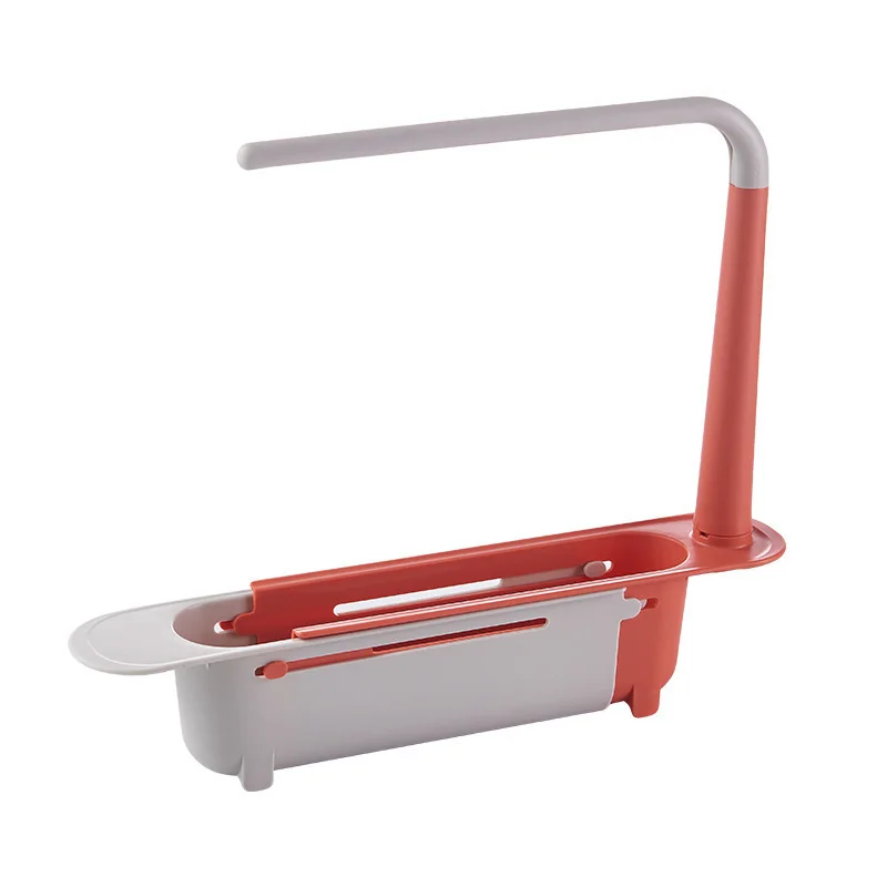 Space-Saving Kitchen Sink Organizer: Telescopic Shelf & Drainer Basket with Towel Hanger