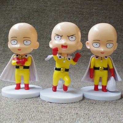 

Hi Jiafa Cute Clay Superman Punch Saitama Teacher Bald 3-Set Garage Kit Model