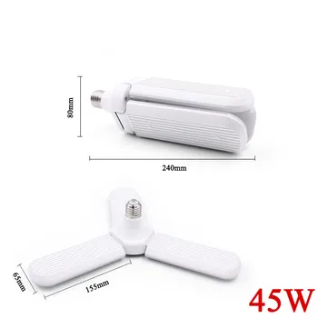 

LED Bulb 45W E27 220V 110V 60W 30W Home Garage Energy Saving High Brightness Ceiling Lamp Foldable Fan Blade Adjustable Angle