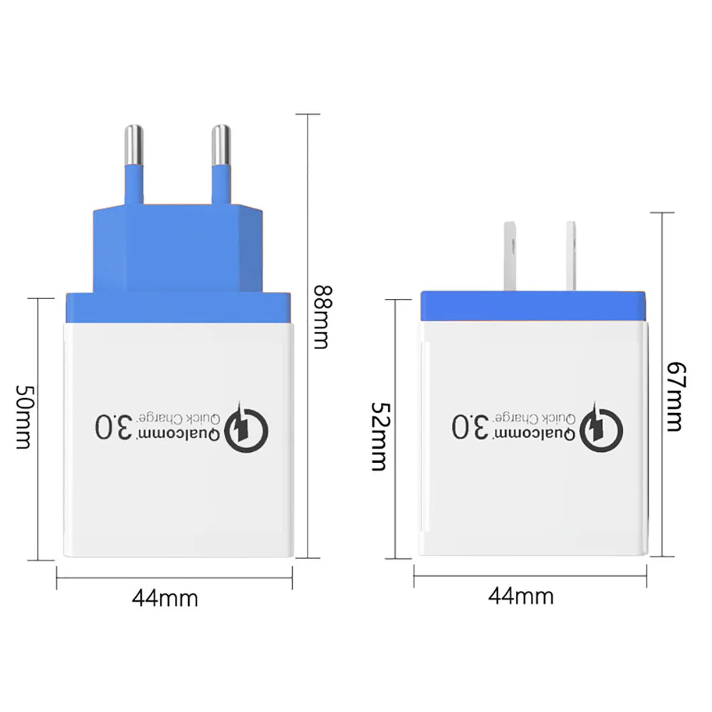 PINZHENG, 4 USB порта, быстрая зарядка 3,0, 5 В, а, быстрая зарядка для телефона, зарядное устройство для iPhone, samsung, Xiaomi, huawei, США, ЕС, штепсельная вилка