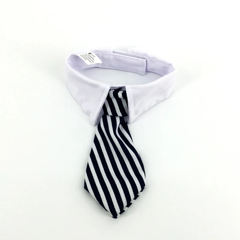 Wholesale New Pet TiesStripe Small Cotton Pet Dog Puppy Necktie Adjustable Bow Tie Grooming Fashion Dog Cat Striped Bow Tie - Цвет: blue and white