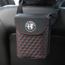 Автомобильная корзина для мусора Органайзер держатель мусора сумка для хранения автомобилей Аксессуары бумажная мусорная корзина для Stelvio Giulia ALFA ROMEO 147 159