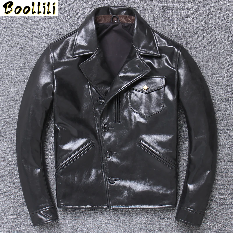 

Boollili Genuine Leather Jacket Men Short Real Cow Leather Coat Spring Autumn Motorcycle Men's Leather Jackets Casaco