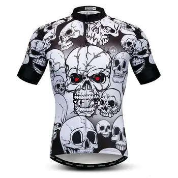 

2020 Cycling Jersey Men's Bike Jerseys Mountain Road MTB Shirts Maillot Ciclismo Top Summer bicycle tops skull white breathable