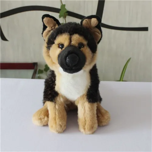 Fancytrader 10`` Deluxe Mini Simulation German Shepherd Stuffed Toy Plush Dog Toy Great Children Gift Photograph Prop 24cm (2)