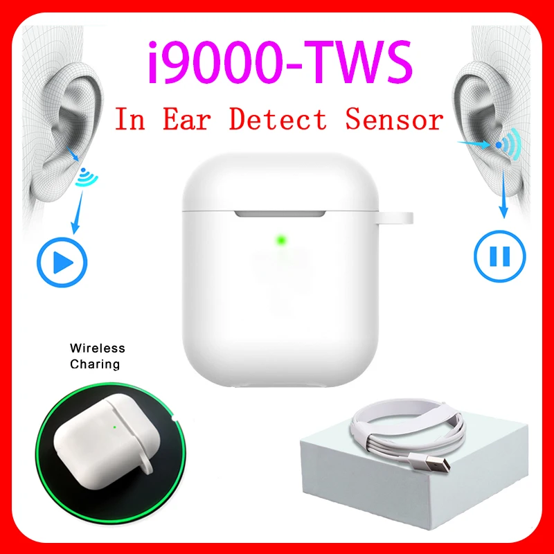 i9000 TWS In-Ear Smart Sensor Air 2 Original 1:1 5.0 Bluetooth Headphone Earphone Wireless Waterproof Earbuds PK i200 i10000 tws